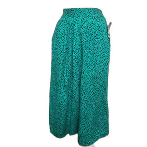NWT 80s Vintage Teal Black Animal Print Skirt - Women’s Size S